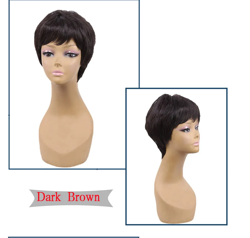 Amir short straight synthetic wigs For African American Women High Temperature Fiber Ombre Burgundy Blonde Grey Cosplay Hair