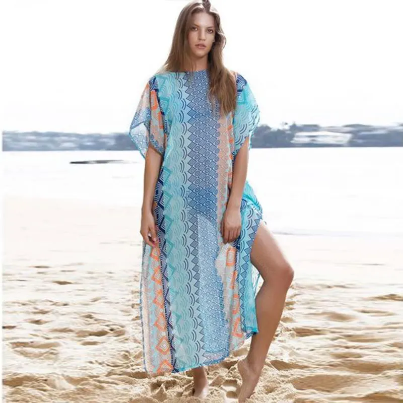 Наряд кафтан на пляж парео саронги сексуальная накидка шифон Бикини Купальники