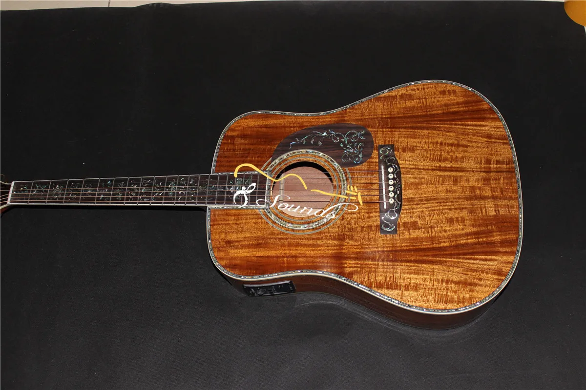 Бесплатная доставка ручная работа роскошная Акустическая гитара KOA 41 дюйма все koa