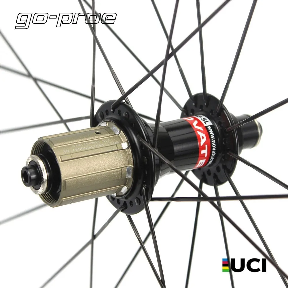 UCI Quality 700c Road Bike Carbon Wheel Bicycle Wheelset Tubeless Clincher With NOVATEC Straight Pull Hub Pillar 1423 | Спорт и