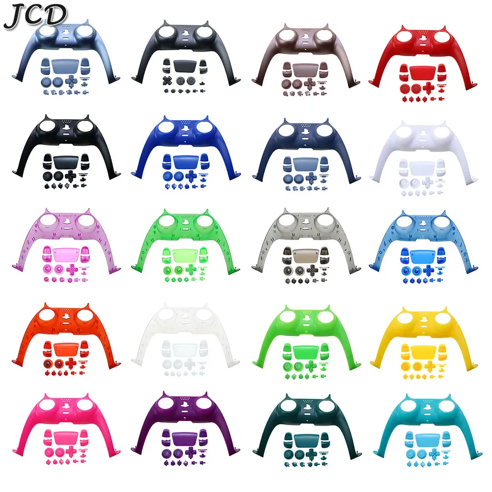 JCD For PS5 Controller Gamepad Shell Cover Decorative Strip and Full Set Buttons D-pad R1 L1 R2 L2 Triggers  Buttons