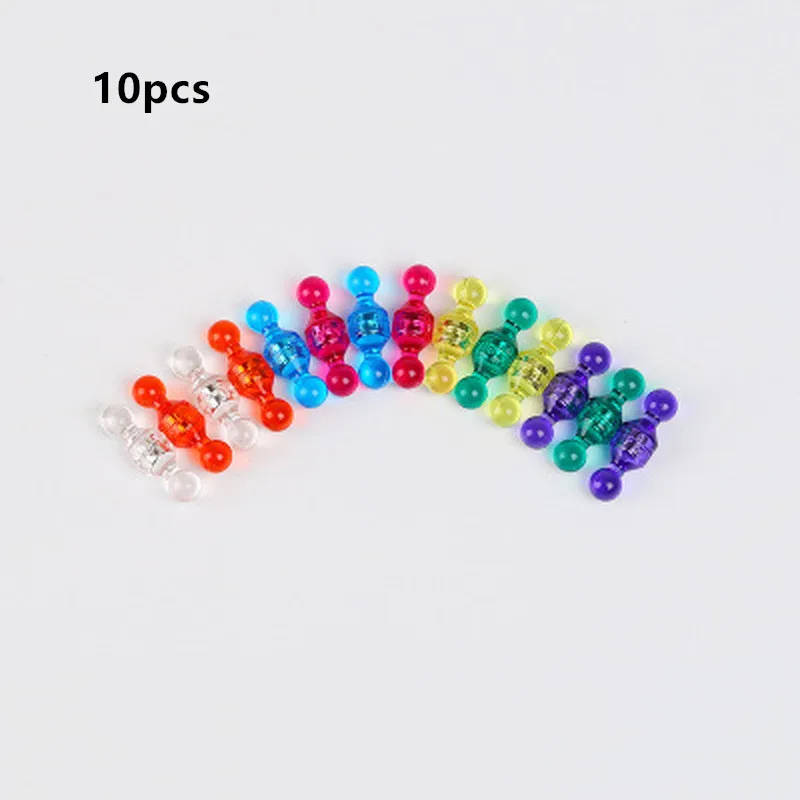 10pcs random color 10 шт. DIY сильные цветные магнитные Thumbtacks неодимовые заметки Pin магниты белая доска прозрачный цвет - Цвет: 10pcs random color
