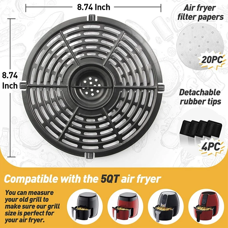 air fryer replacement grill pan for power gowise 5qt air fryers air fryer accessories non stick air fryer pan free global shipping