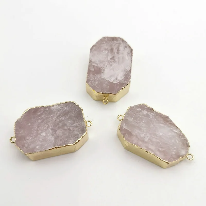 Уникальный 1 шт. розовый кристалл золотого цвета неправильной формы овальный