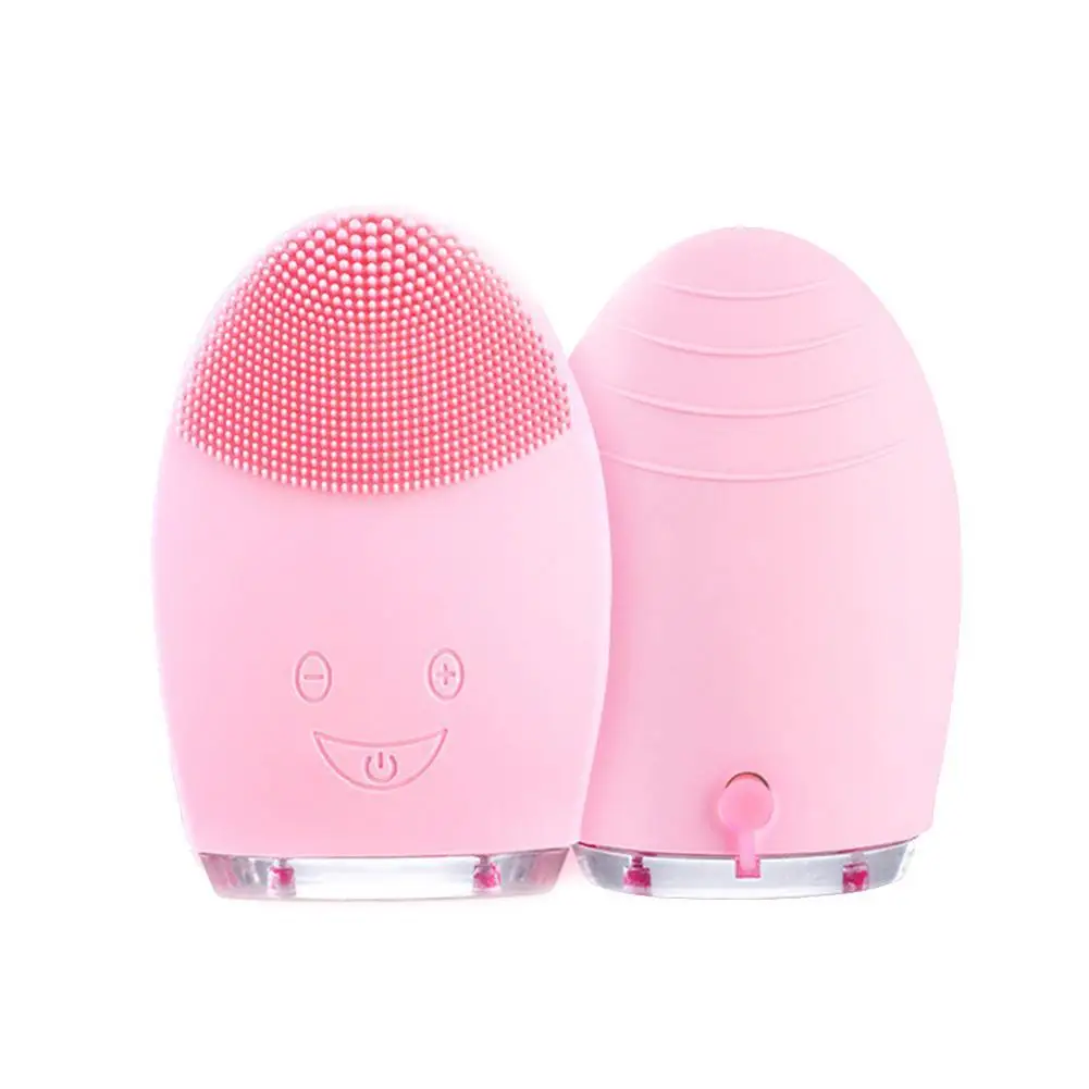Силиконовая электрическая вибрационная щетка для очищения лица мини очищающее