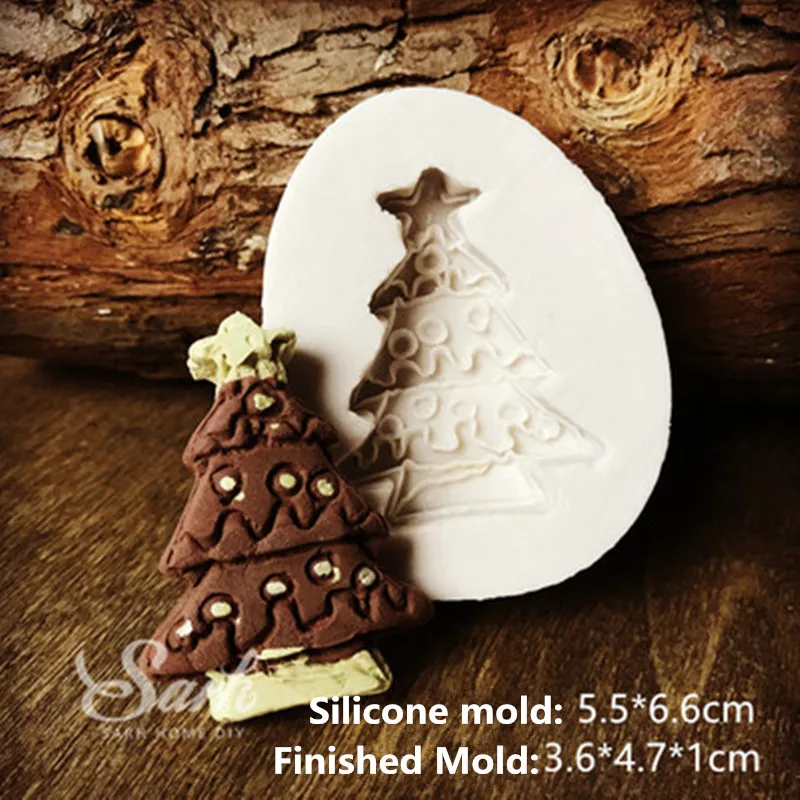 

New Arrival Cute Christmas tree Shaped Fondant Sugar Art Tools DIY Cake Decorating Tools 3D Silicone Chocolate Candle Mold 9158