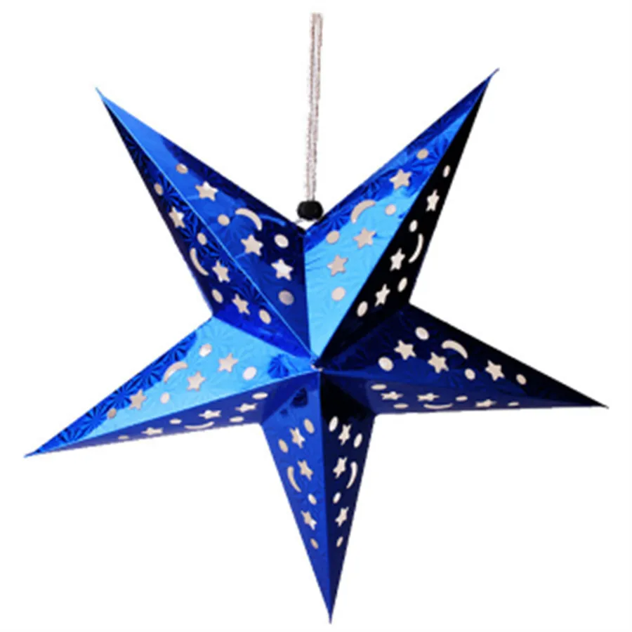 1 шт./компл. 30 см с блестящими звездочками на Бумага абажур фонарики цветочным