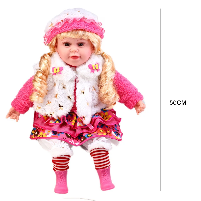 

50CM Itouch Function Reborn Girl Dolls Beauty Dress Curly Hair Bebe Reborn Toddler Princess Dolls Toys For Girls Birthday Gifts