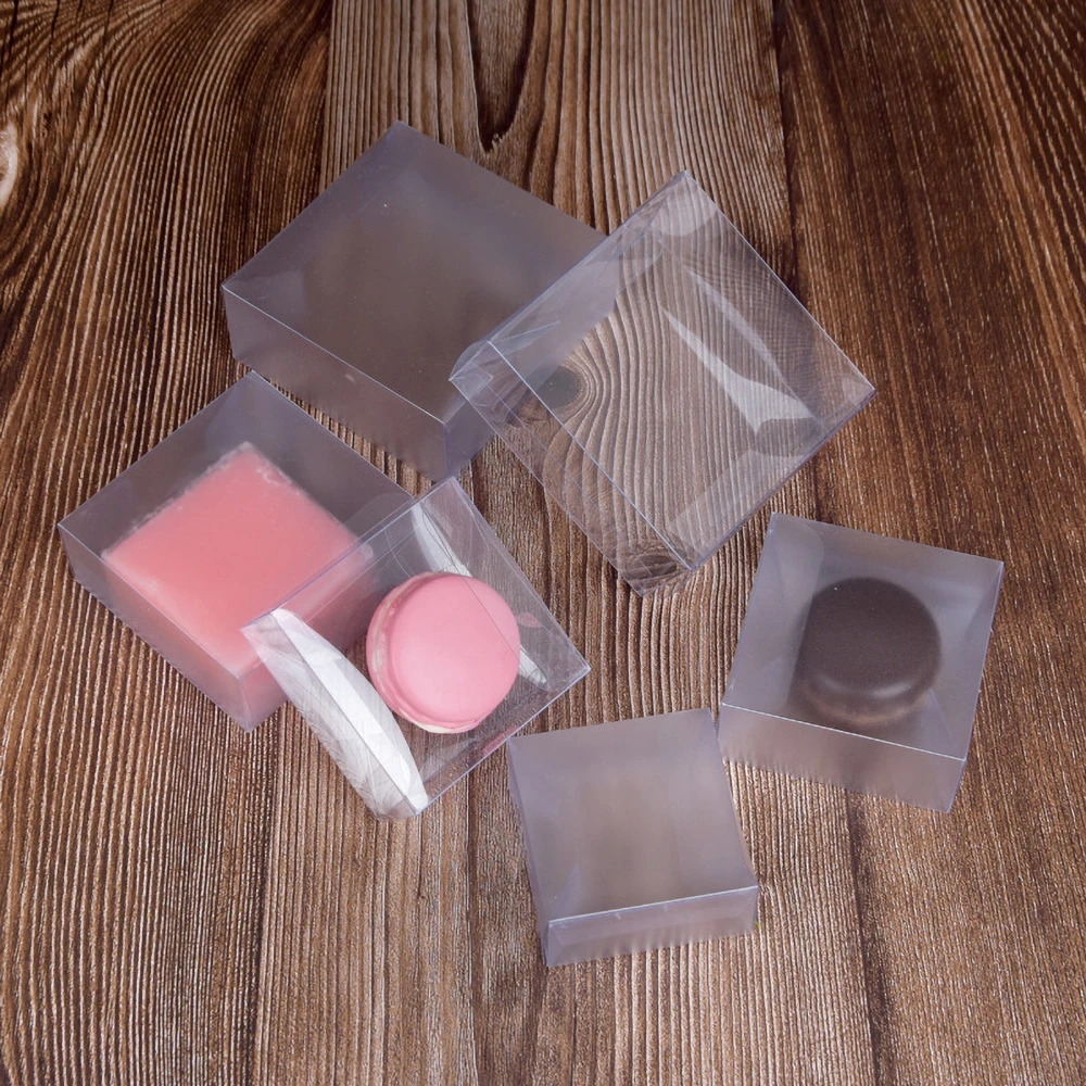 50pcs Clear Plastic Boxes For Gifts Matte PVC Box Handmade Soap Macaroon Packing Candy Gift Wedding Party Favor | Дом и сад