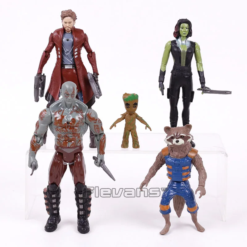 Marvel Guardians Figures Star Lord Gamora Drax Rocket Raccoon Tree Man PVC Action Figure Toys 5pcs/set
