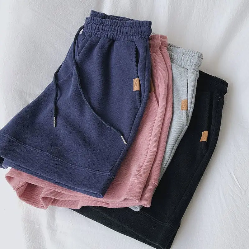 

Women's Summer Shorts Loose Korean Casual A-line Solid Color Wide-legged High-waist Sports Jogging Shorts Outerwear Hot Pants