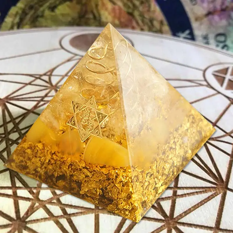 Пирамида органита 60 мм символизирует счастливый цитрин преобразователь энергии