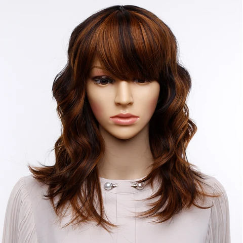 Amir синтетические волнистые парики боб парик средней длины для черных женщин парик из коричневых светлых волос для косплея из высокопрочного волокна