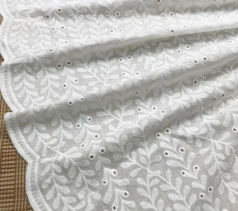 

Material cotton Dimensions Length: 1 Yards; Width: 135 Centimeters Size Yes Description Leaf Pattern Cotton Lace Fabric,