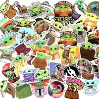 50pcs baby yoda star wars 9 series sticker car cup refrigerator furniture luggage trolley case computer pvc childrens toys