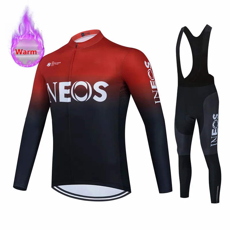 

INEOS Cycling Jersey Mens 2021 Team Winter Thermal Fleece Long Sleeve Set MTB Bicycle Clothing Maillot Ropa Ciclismo Hombre