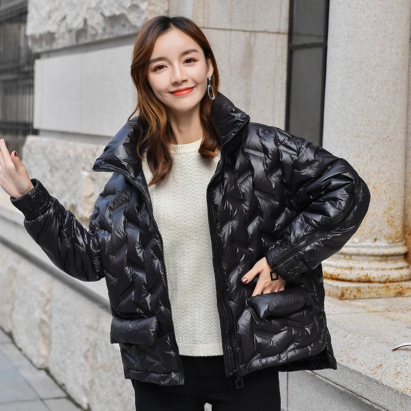 

Female Korean thick warm short Zippere loose down jacket 2020 Winter fashion Ultra Light 90% winter down jacket Clearance