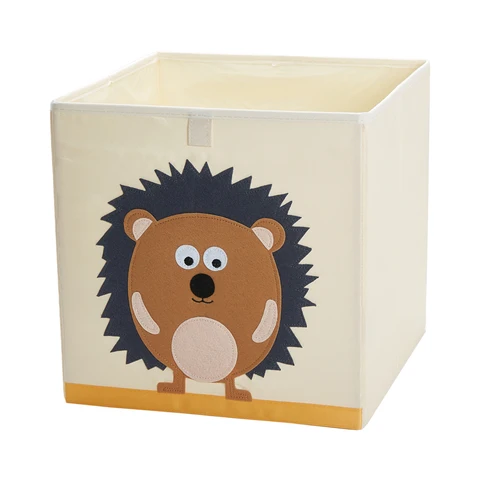 13 дюймовый складной ящик для хранения с вышивкой в виде кубиков животных, органайзер из ткани Оксфорд для детских игрушек, ящики для детской комнаты