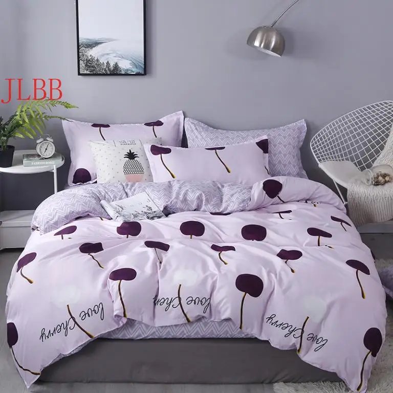 

Sesom love Four-Piece Washed Cotton Bed Sheet Quilt Cover Simple Style Skin-Friendly Bare Sleeping Quilt Cover Supplies