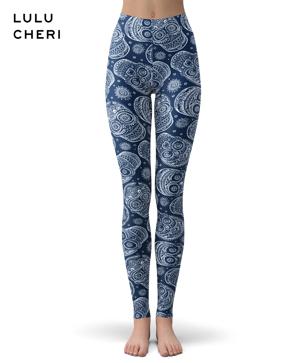 Sugar legging Леггинсы для женщин и девочек с принтом конфет и черепов, Мягкие штаны с начесом и бабочками, леггинсы для фитнеса с завышенной талией - Цвет: Sugar legging
