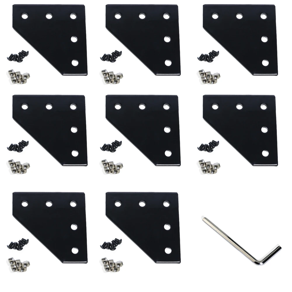 2020 serie Schwarz Silber 90 Grad L Form Außerhalb Beitritt Platte Kits mit T Muttern und Runde Kopf Hex Schrauben