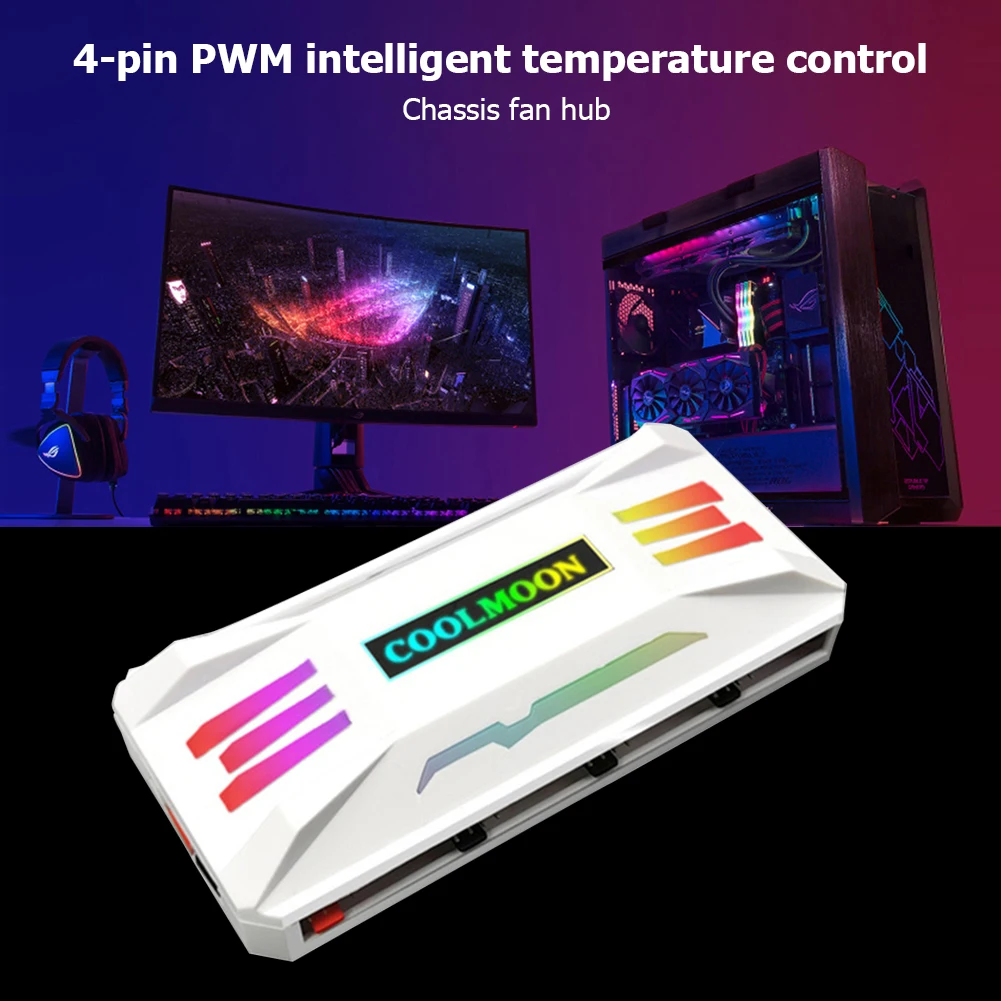 COOLMOON ARGB вентилятор управления ler 4Pin PWM 5В 3Pin Вентилятор охлаждения умный пульт