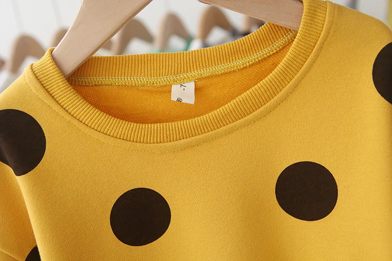 

Autumn Children Kids Baby Girls Hoodies Print Dot Sweatshirts Long Sleeves Sweater Baby Girl T-shirt Clothes
