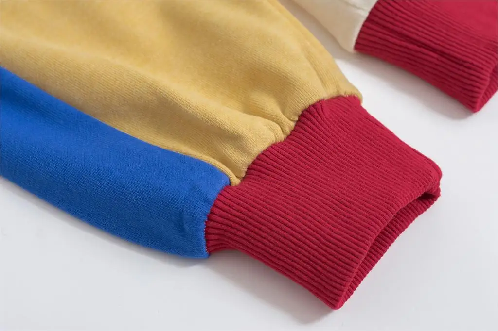 Осень Весна Новый высокое качество повседневное Wmen пуловер Кофты цвет блок шить