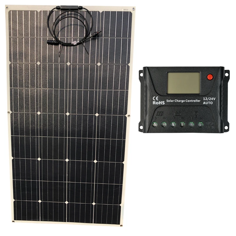 

Solar Panel Kit Complete 150w 300w Flexible Panneau Solaire 150W 12V Solar Charge Controller 12V /24v 20A Car Caravan Camping