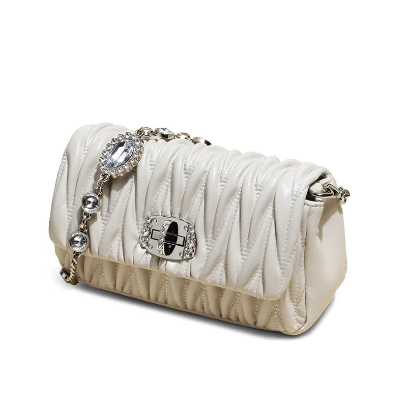 

Small bag 2021 new leather female bag messenger bag fashion one-shoulder chain small square bag underarm bag handbag