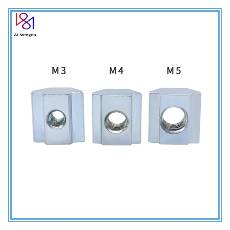 

3d Printer Parts M3 M4 M5 T Block T Sliding Nut Fastener Aluminum Connector For Eu Standard 2020/3030 Aluminum Profile