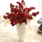 Искусственные красные ягоды, Рождественский цветок, новогодний декор, дерево, искусственные ягоды, Рождественское украшение для дома