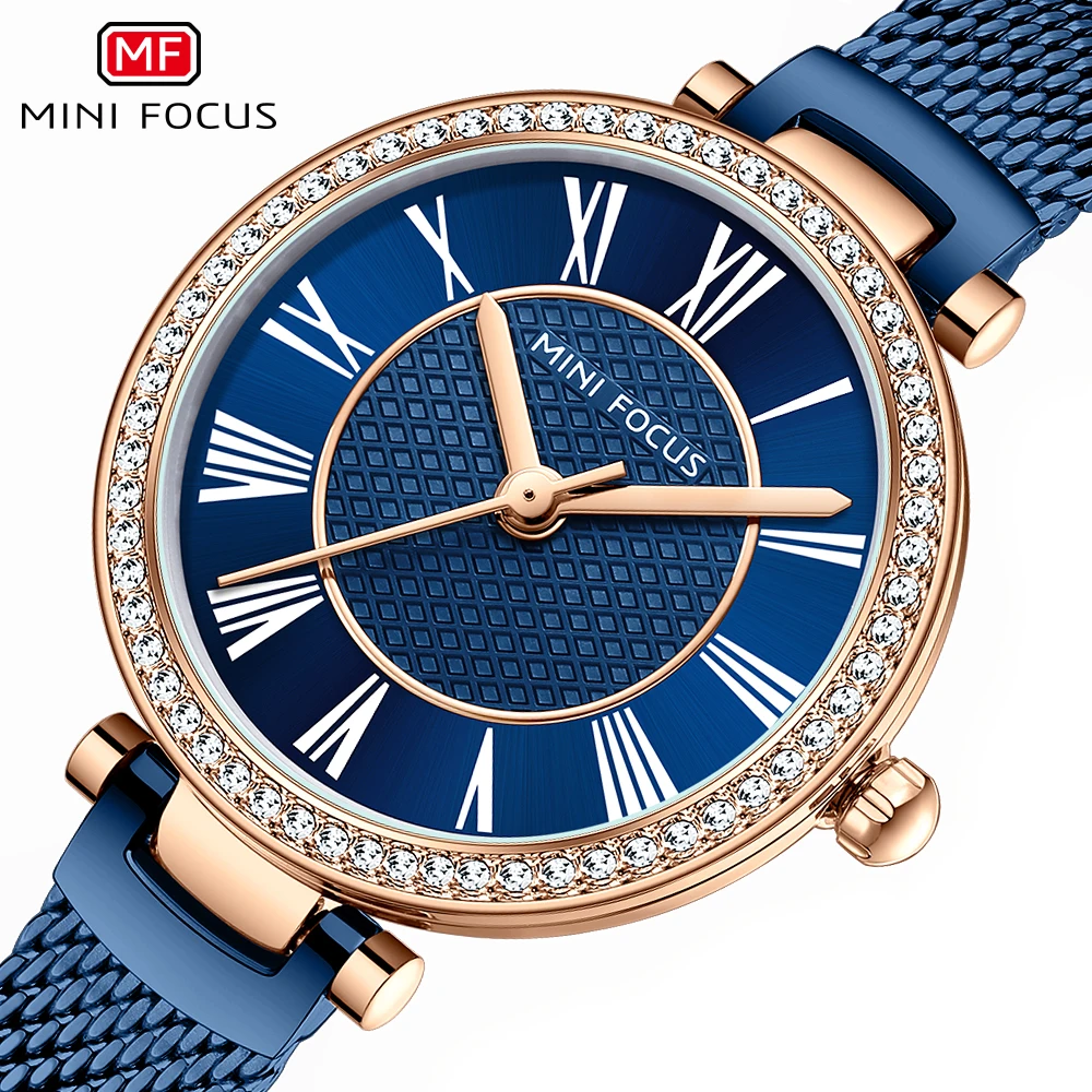 MINIFOCUS Fashion Women Watches Top Brand Luxury Ladies Quartz Watch Crystal Waterproof Ultra-thin Wristwatch Girls reloj muje