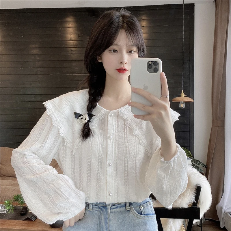 Недорогая оптовая продажа 2021 весна осень новая мода повседневная женская блузка
