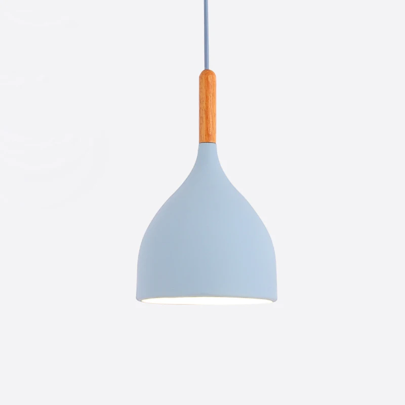 B style blue Разноцветный подвесной светильник с блеском, деревянный подвесной светильник для ресторана, кухонный светильник, современный E27 светодиодный подвесной светильник - Цвет корпуса: B style blue