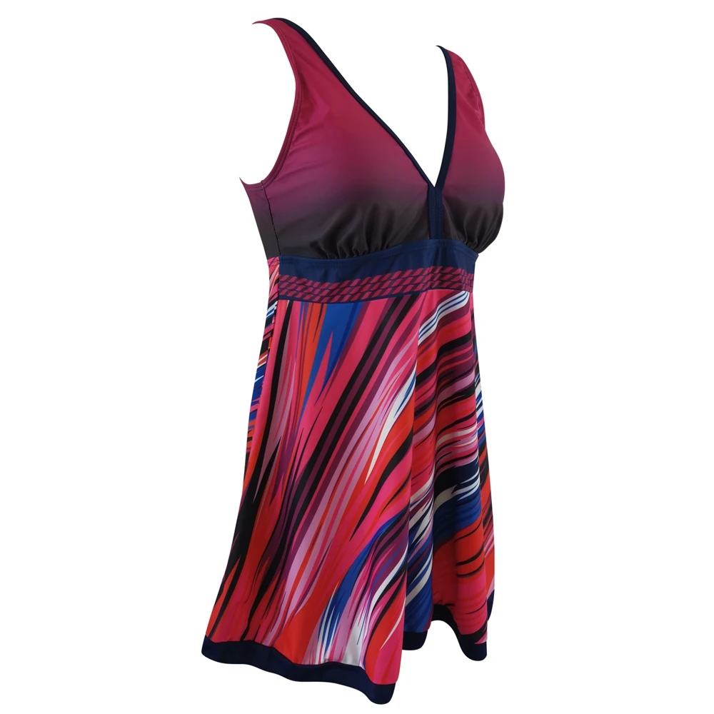 Красный сексуальный купальник танкини с пуш ап 2020 женский большого размера юбки