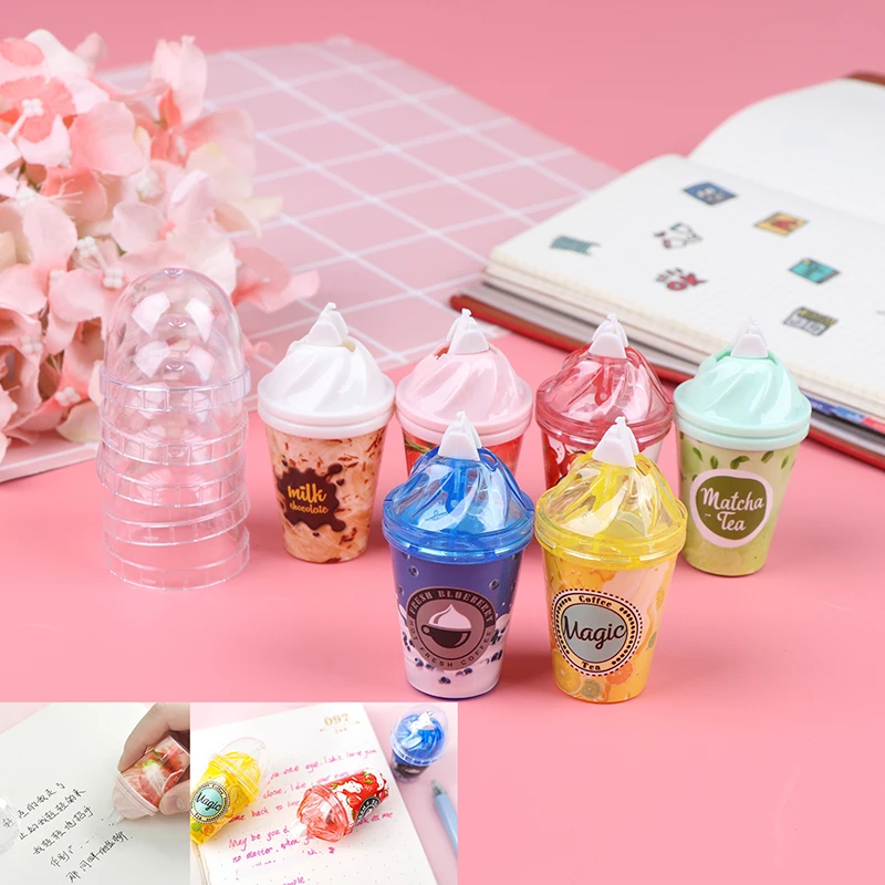 1 шт. случайный молочный чай чашка коррекция мороженого лента Kawaii Канцтовары