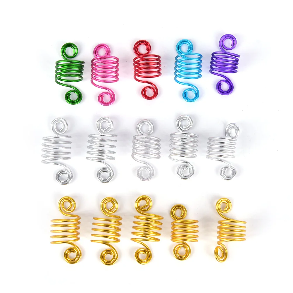 Кольца для косичек запонки зажимы ювелирные изделия в виде труб 10 шт./лот