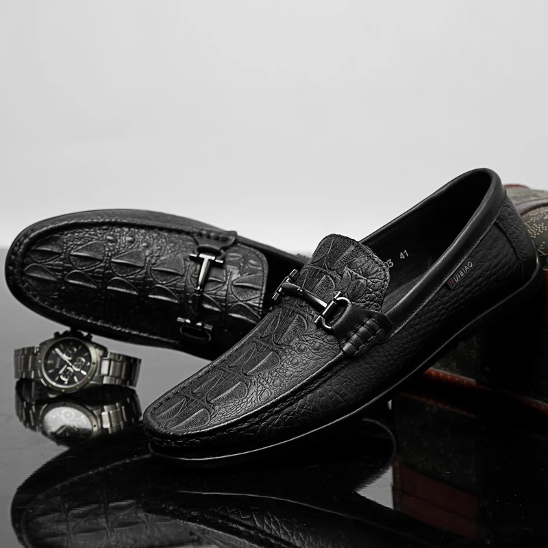 Fashion Crocodile genuine Leather Shoes Men casual Black Wedding Party Moccasins Dress Loafers Male Italian Driving shoes | Обувь