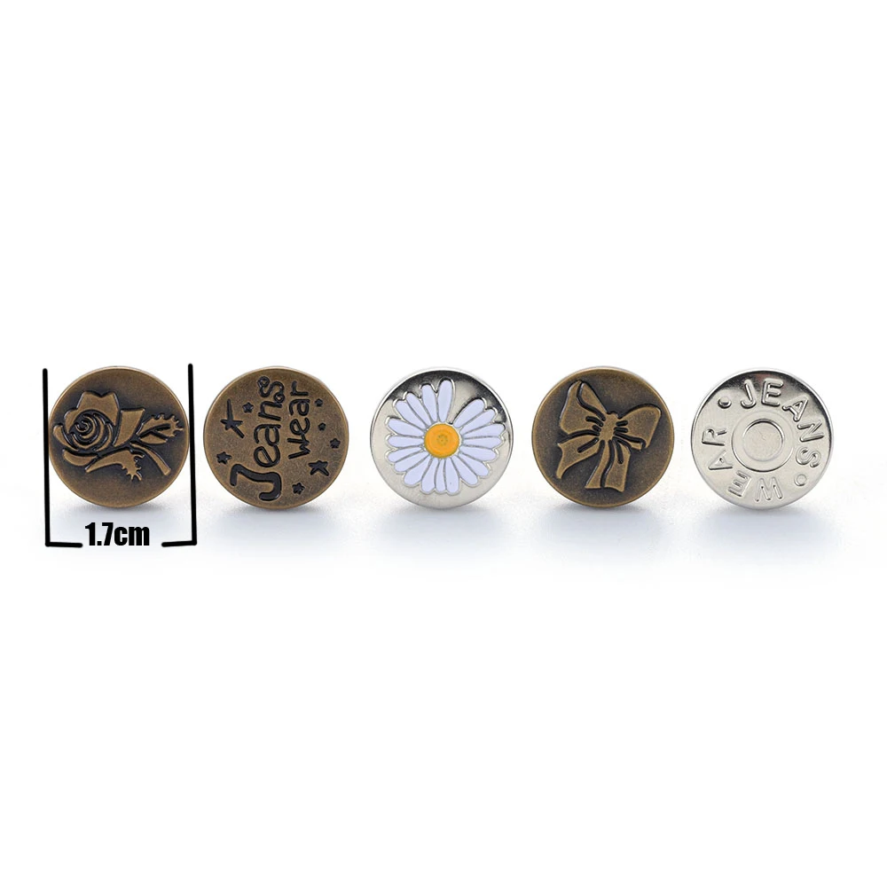 

Removable Snap Fastener Buttons for Clothing Jeans Perfect Fit Adjust Self Increase Reduce Waist Free Nail Twist Sewing Buttons