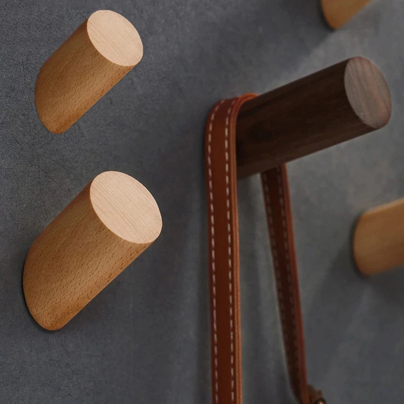 

Wood Clothes Hanger Wall Coat Rack Hook Decoration Keychain Holder Hat Scarf Handbag Storage Hanger Bathroom Rack Organization