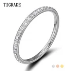 Женское титановое кольцо TIGRADE 2 мм с фианитом Юбилейная Свадьба Помолвка, размеры ремешка 4-13
