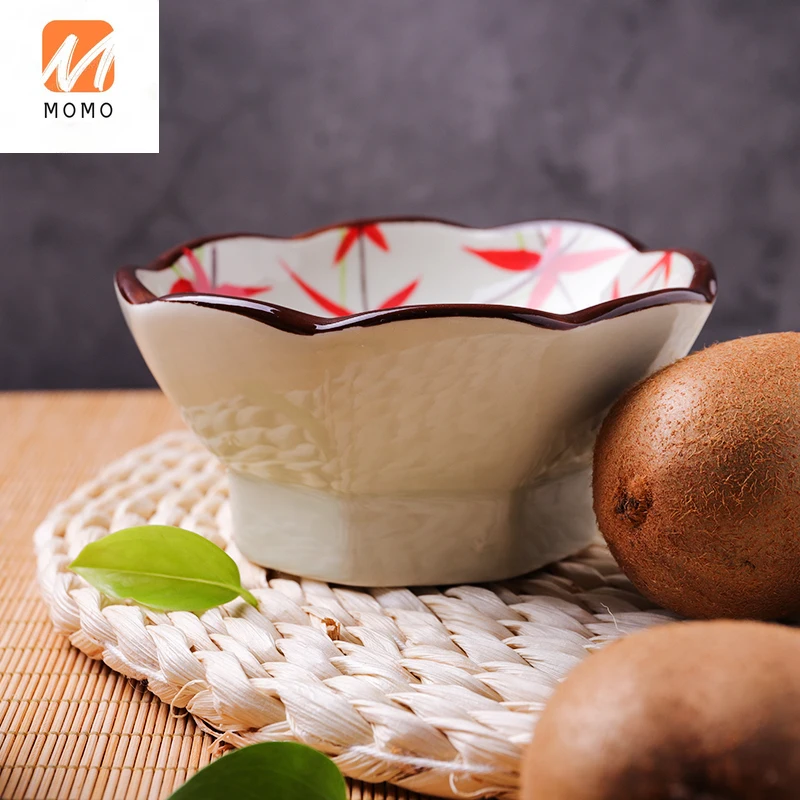 

Japanese Style TablewareHigh-Leg Dish Dessert Plate Pastry Plate Multi-Purpose Container Dish Flower-Shaped Utensils