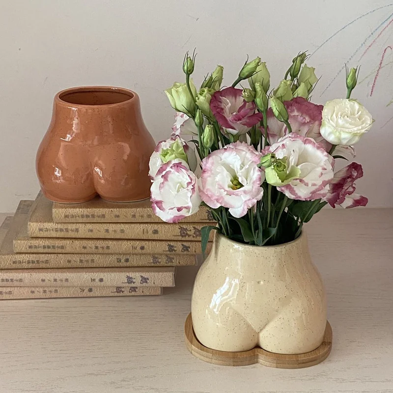

Nordic Body Art Chest Buttock Ceramic Flowerpot Ornaments Living Room Flower Arrangement Dried Vases Home Decoration Accessories