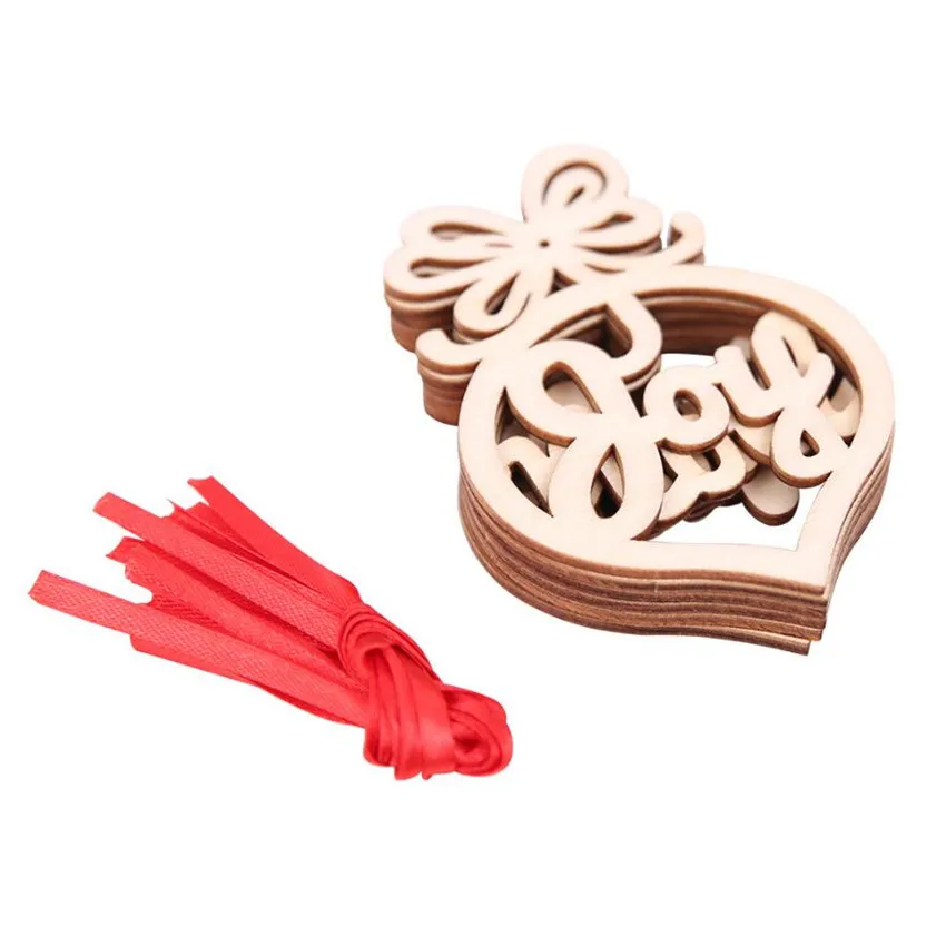 6 шт. рождественские украшения деревянный полый орнамент Рождественская елка