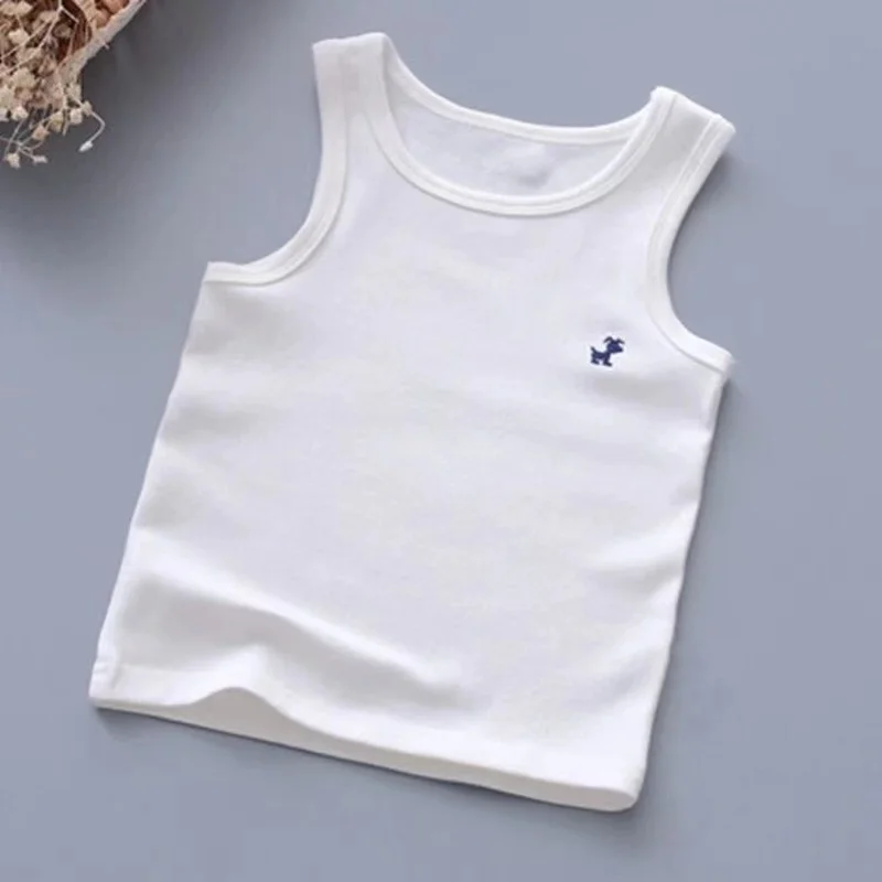 

Children's Cotton Vest Summer Baby Bottoming Underwear Sleeveless Puppy Embroidered Vest Kids Clothes 3 Pieces1 Lot BX02