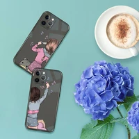 girls bff best friends forever phone case for iphone 12 11 8 7 se 2020 pro x xs xr max plus black transparent cover