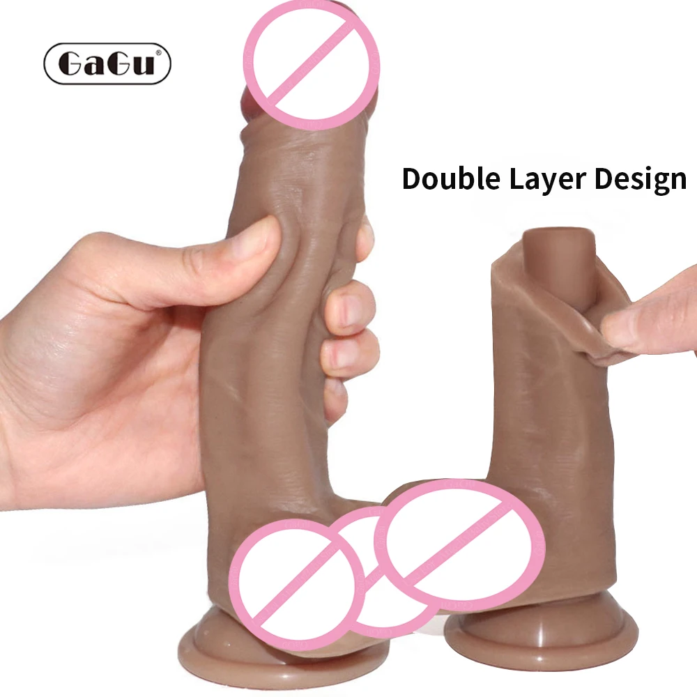 GaGu реалистичный фаллоимитатор с ощущением кожи настоящий пенис для женщин
