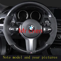 customized car goods diy hand stitched suede cow leather car steering wheel cover for bmw 325li5 530li6 gt x3 x4 x5 accessories