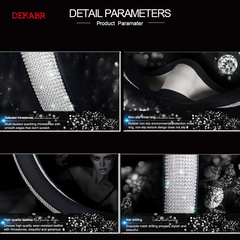 Автомобильные Кожаные чехлы на руль хрустальные стразы автомобильные защитные